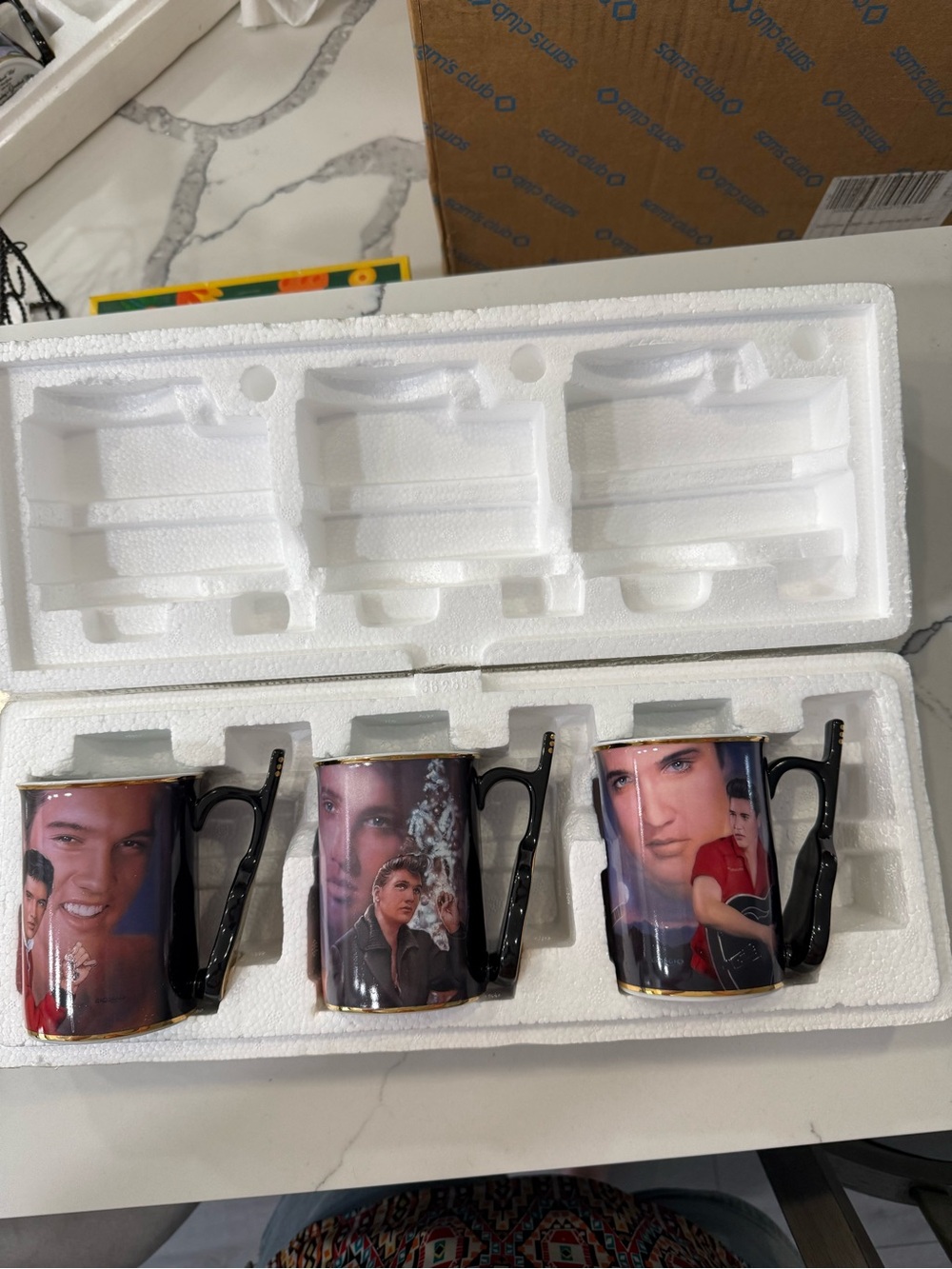 Elvis mugs ,Blue Christmas ,Blue Moon of Kentucky,Wear My Ring Around Your Neck